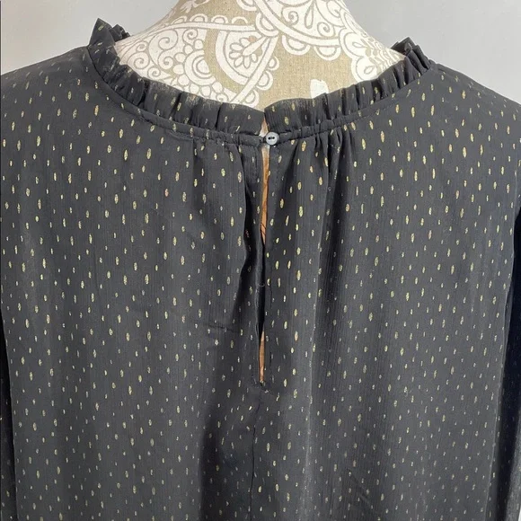 Cynthia Rowley Black and Gold Blouse size 3x - Picture 4 of 6